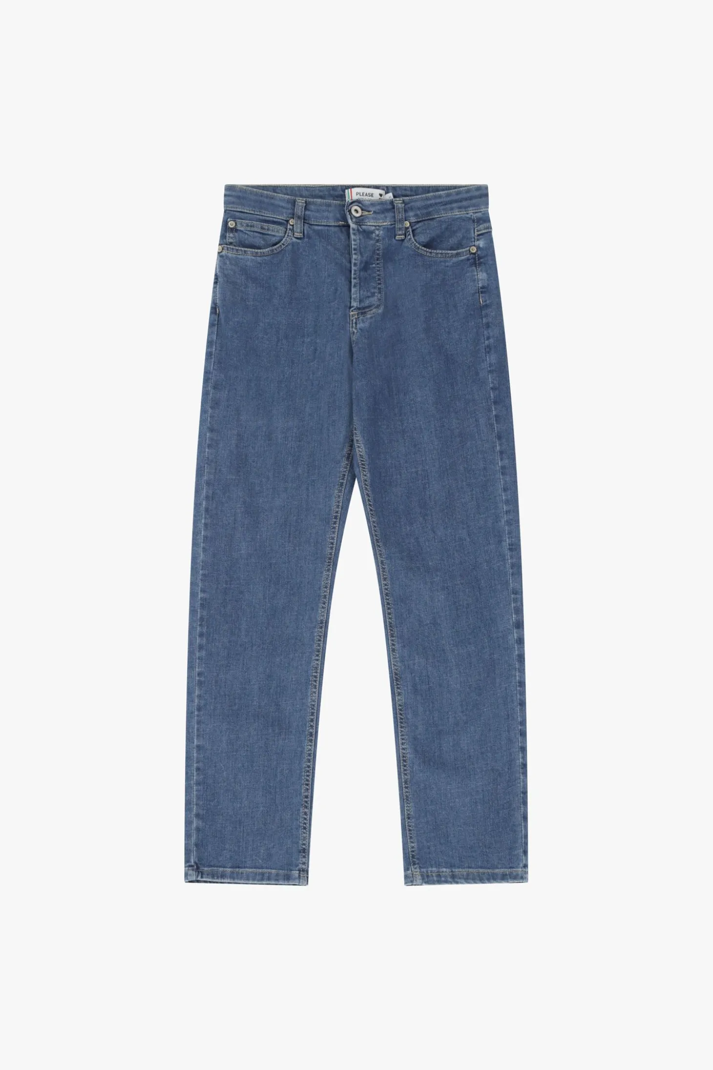 Jeans a gamba dritta con vita media