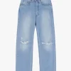 Jeans a gamba dritta con strappi