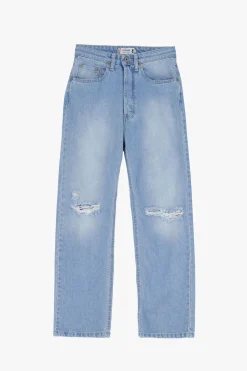 Jeans a gamba dritta con strappi
