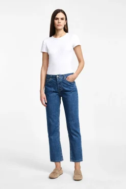 Jeans a gamba dritta con vita media