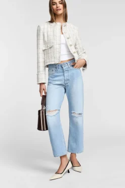 Jeans a gamba dritta con strappi