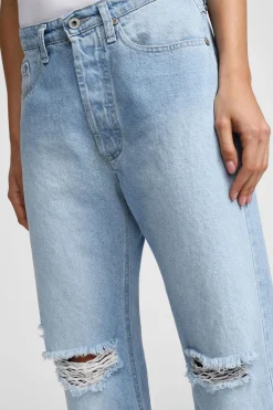 Jeans a gamba dritta con strappi