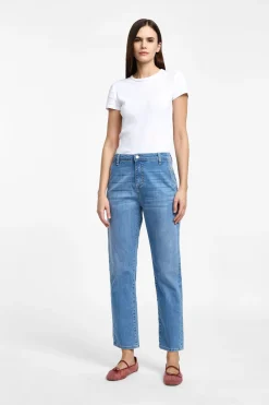 Jeans a gamba dritta vita media