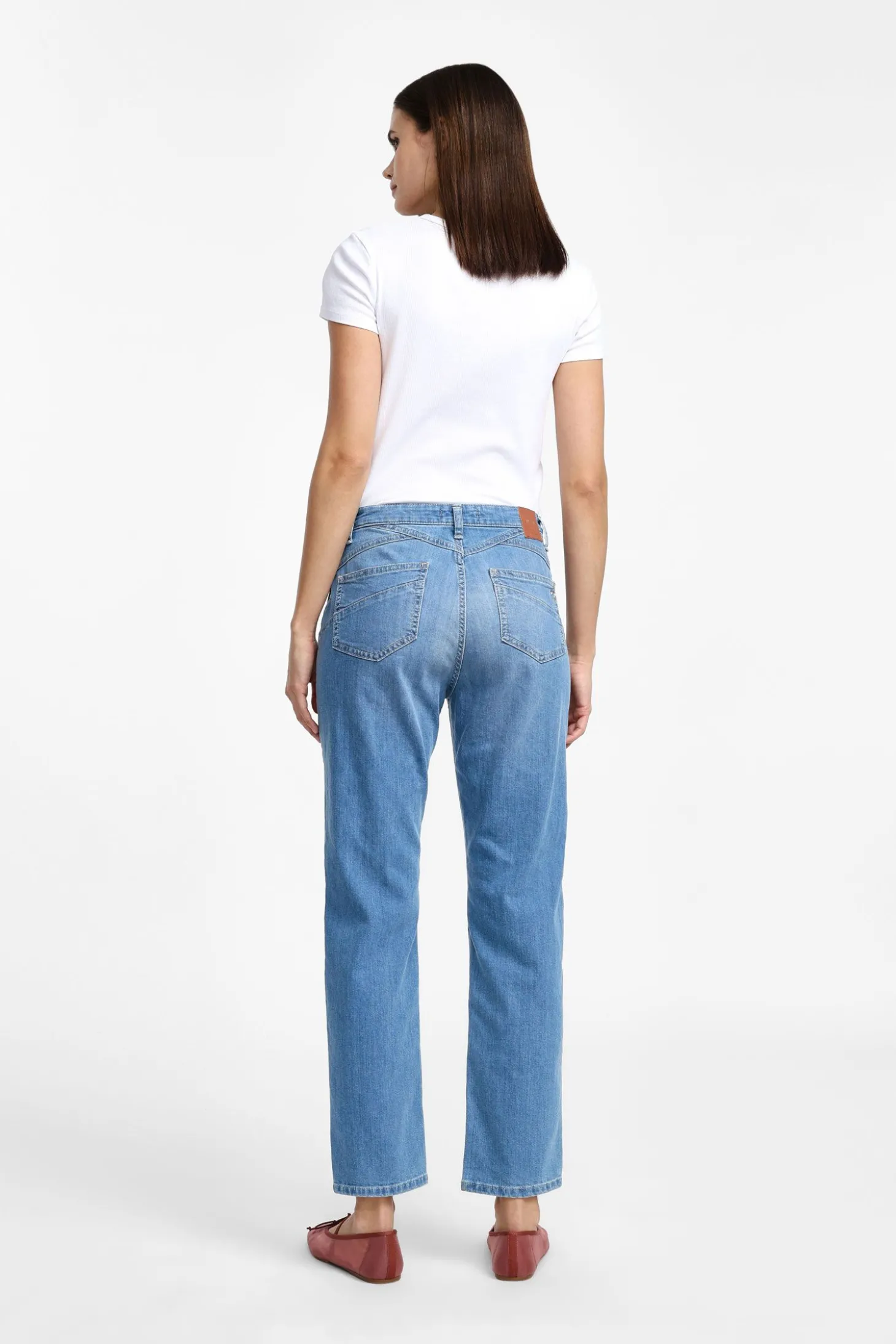 Jeans a gamba dritta vita media