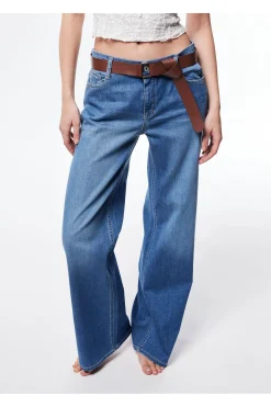 Jeans a gamba larga con cintura