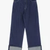 Jeans a gamba larga con risvolti