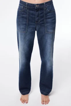 Jeans a gamba larga con tasche