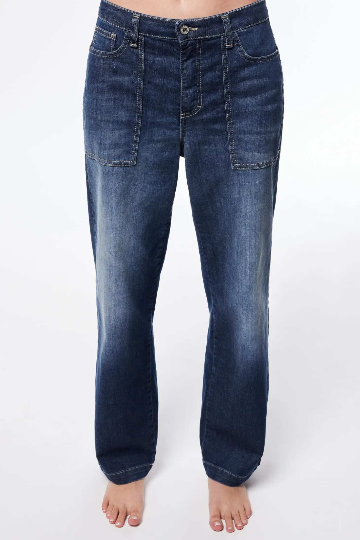 Jeans a gamba larga con tasche