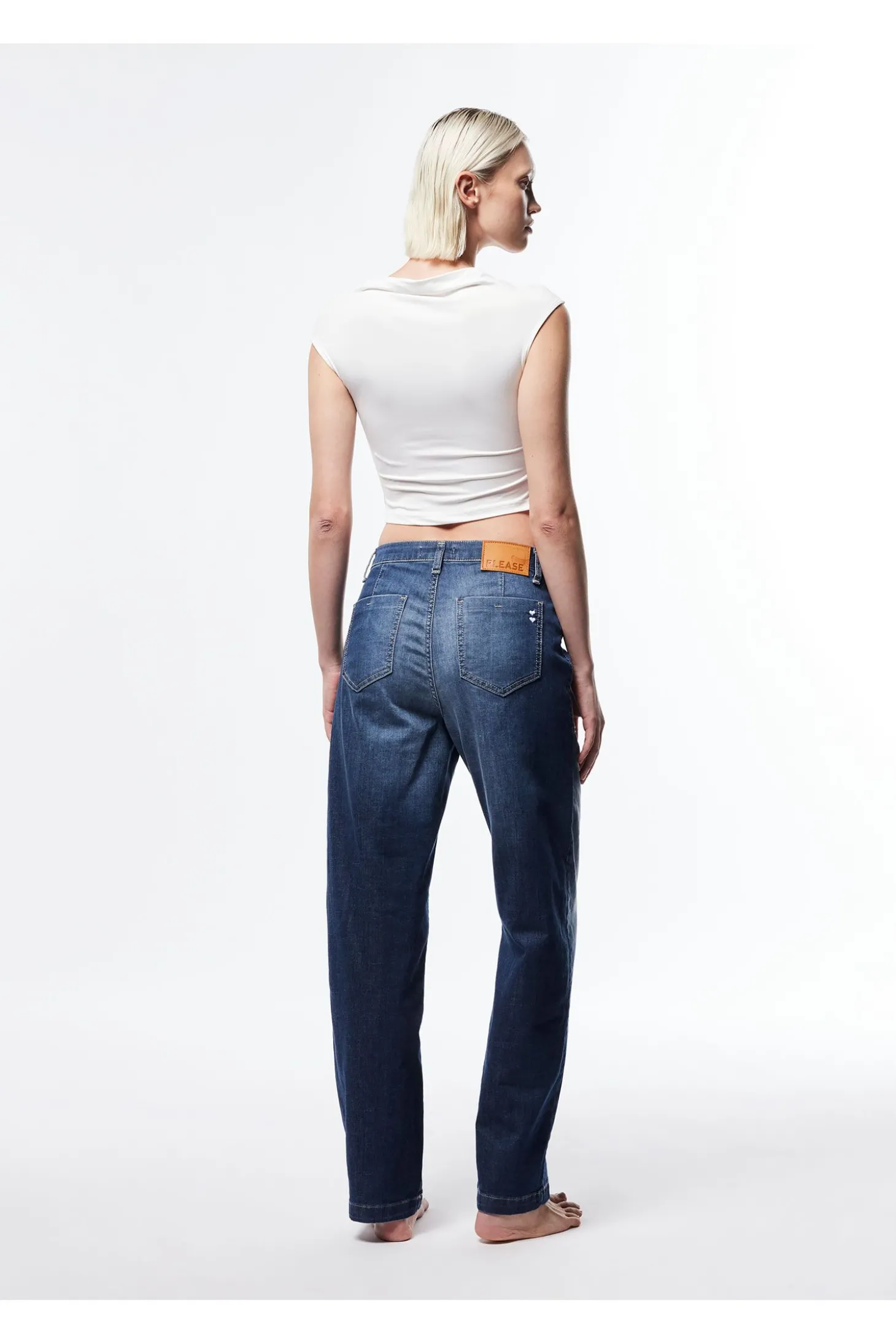 Jeans a gamba larga con tasche