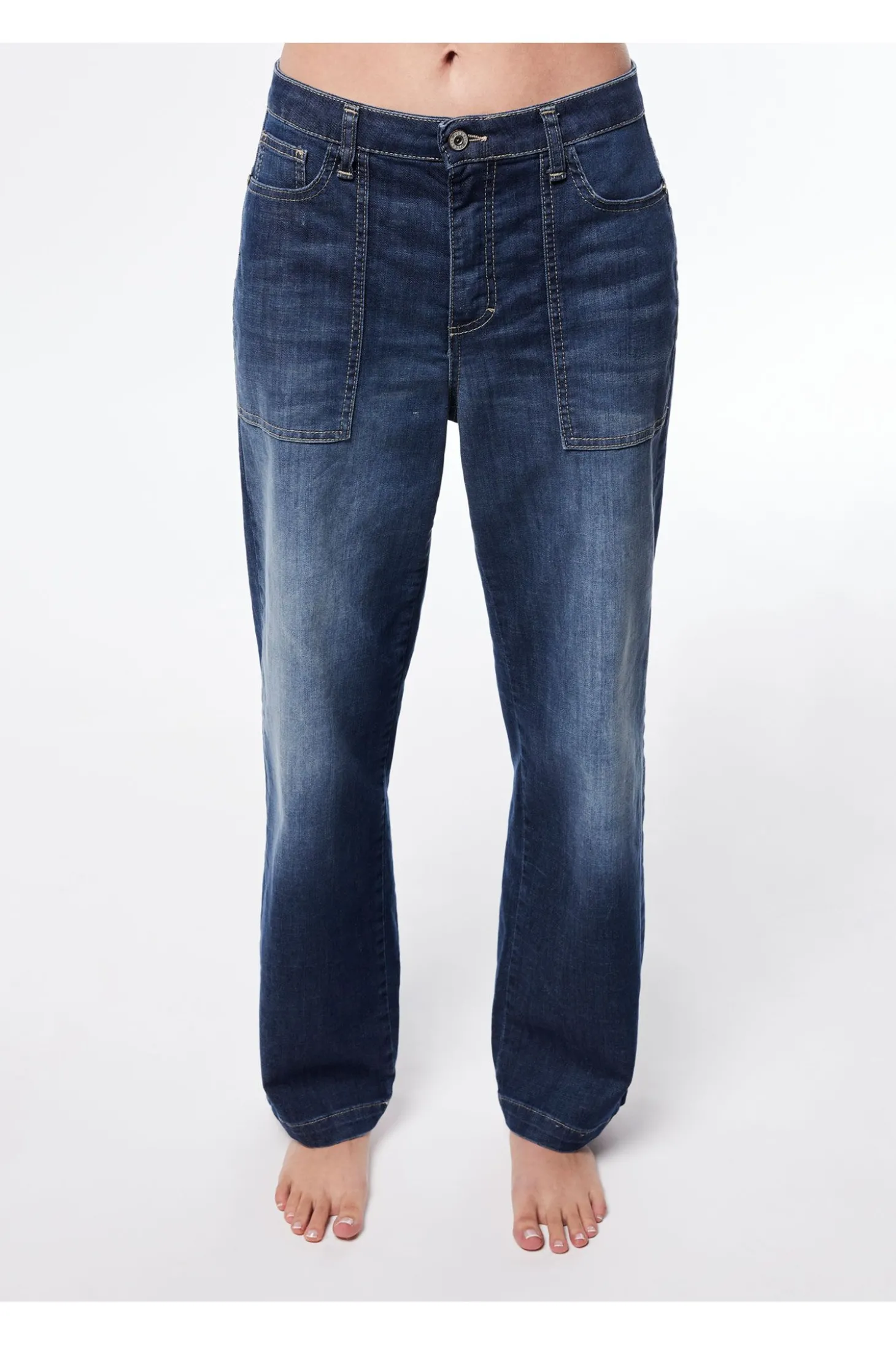 Jeans a gamba larga con tasche