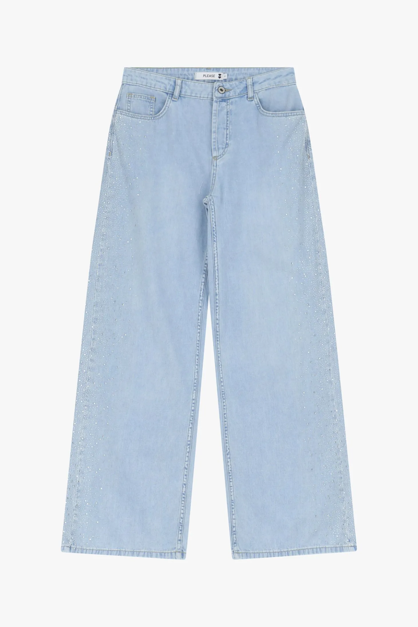 Jeans a gamba larga con vita alta