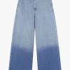 Jeans a gamba larga con vita media sfumati