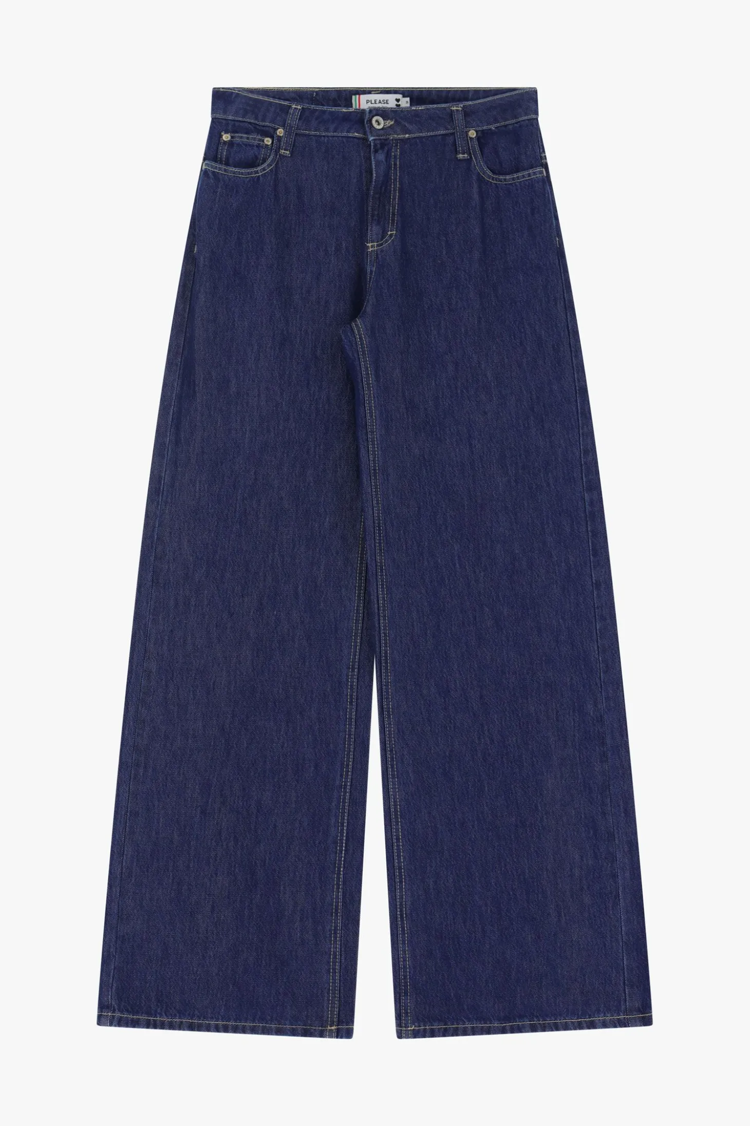 Jeans a gamba larga con vita media