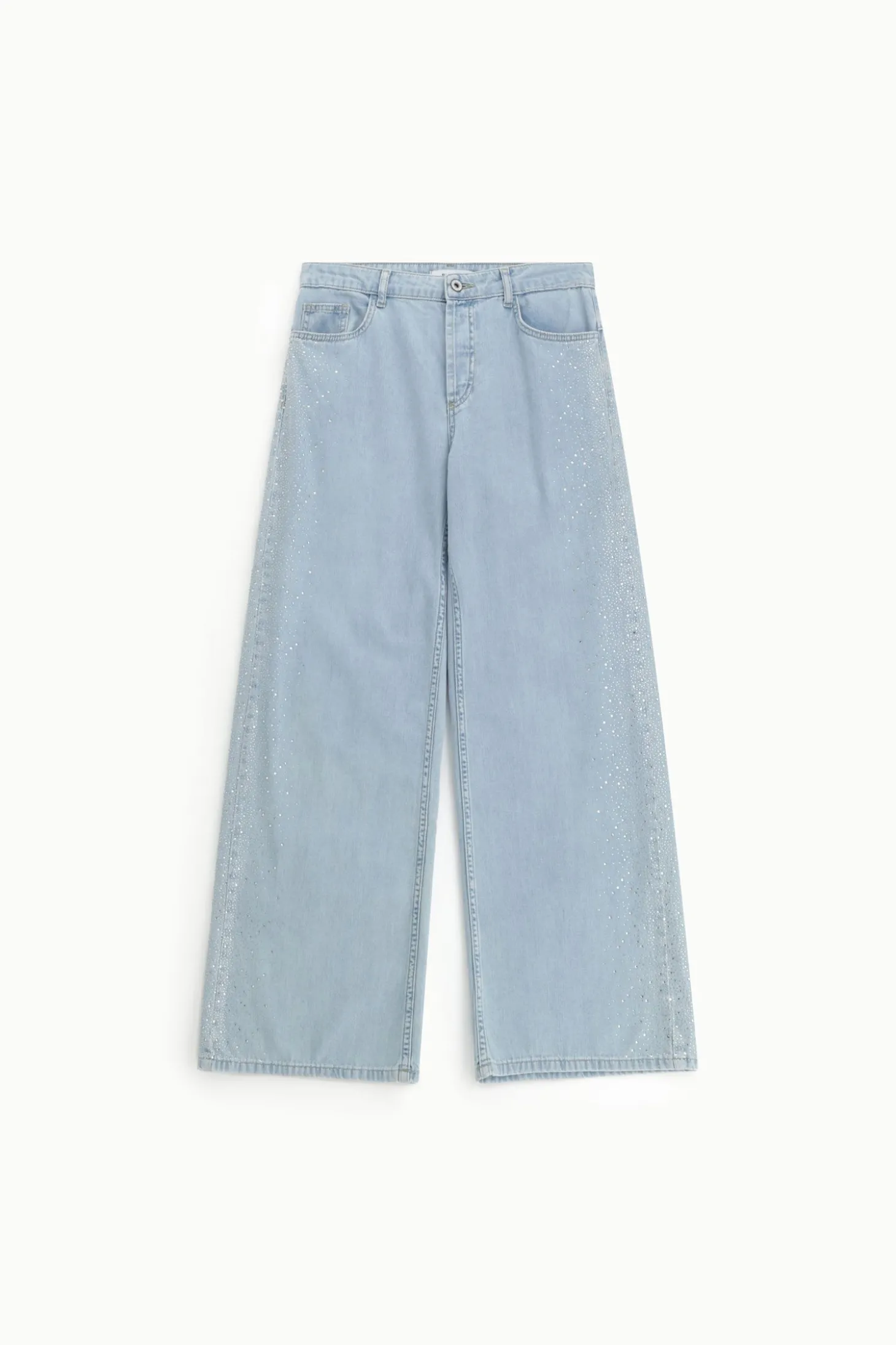 Jeans a gamba larga con vita alta