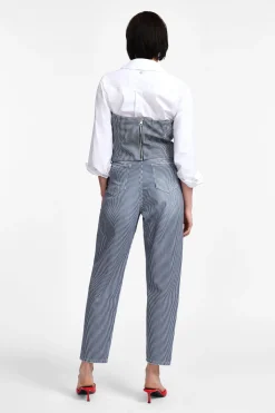 Jeans a righe con taglio mom