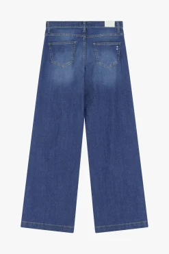 Jeans a zampa con bottoni laterali