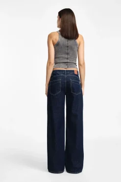 Jeans a zampa con vita media