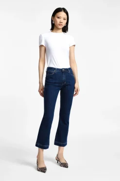 Jeans a zampa vita media cropped