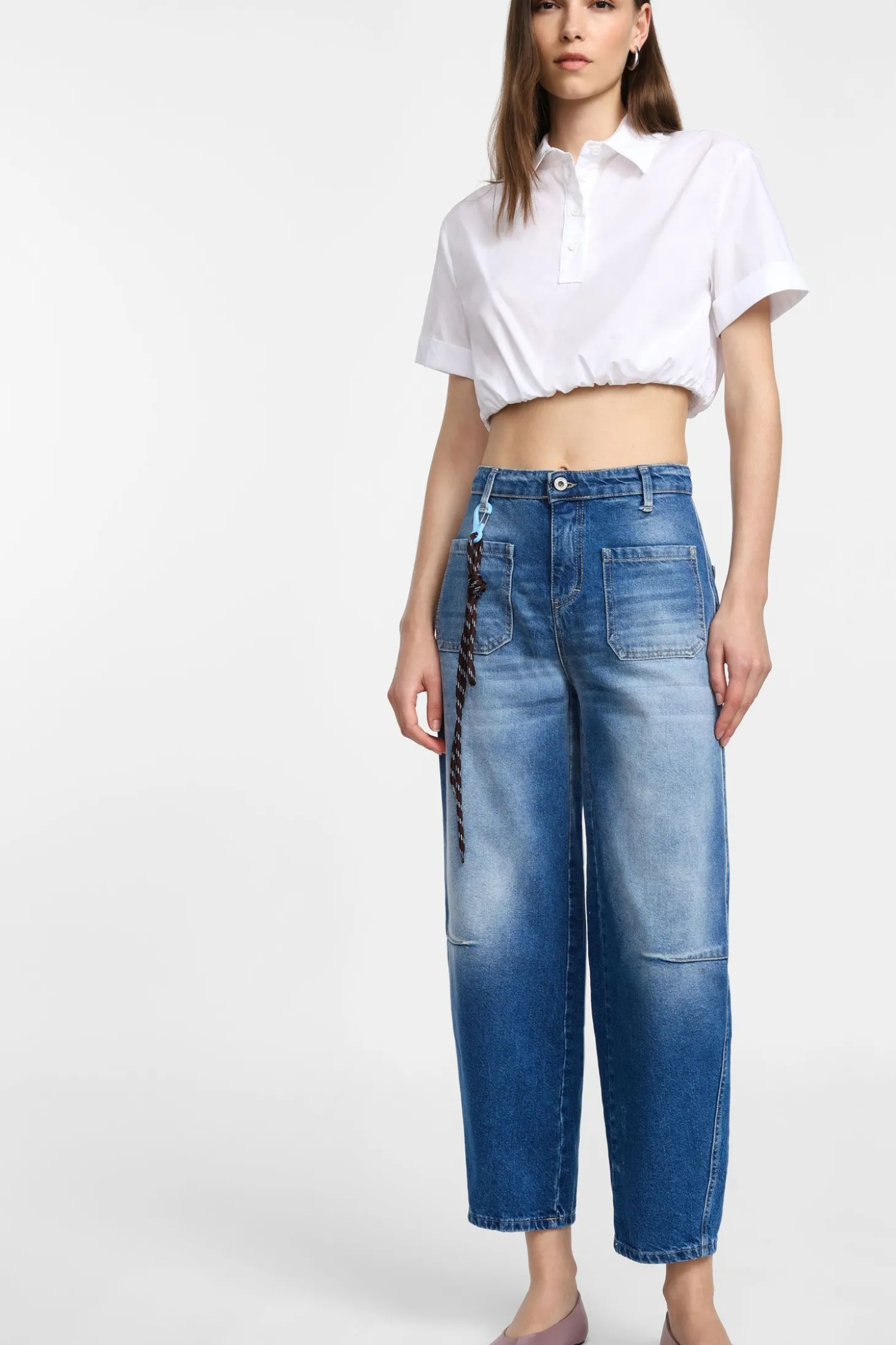 Jeans baloon con vita alta