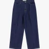 Jeans cropped a gamba larga con vita media