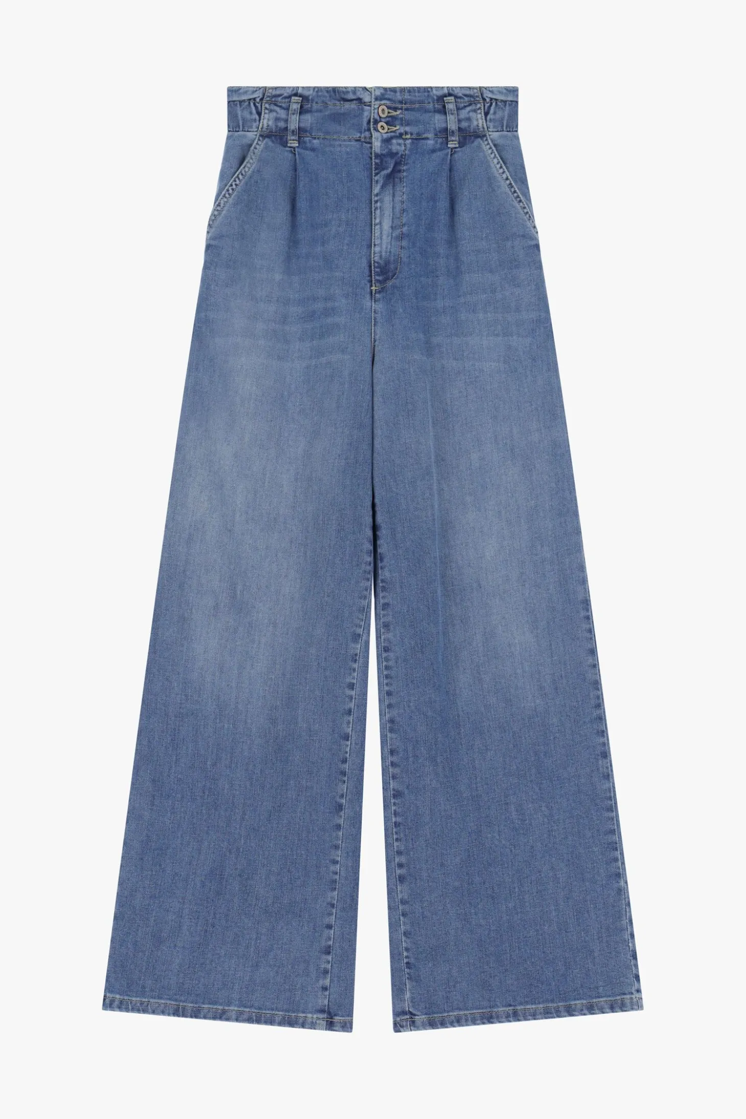 Jeans de pierna ancha con cintura alta