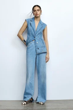 Jeans de pierna ancha con aberturas