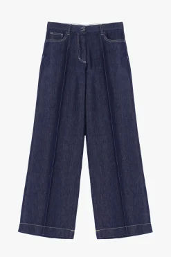 Jeans de pierna ancha y tiro alto