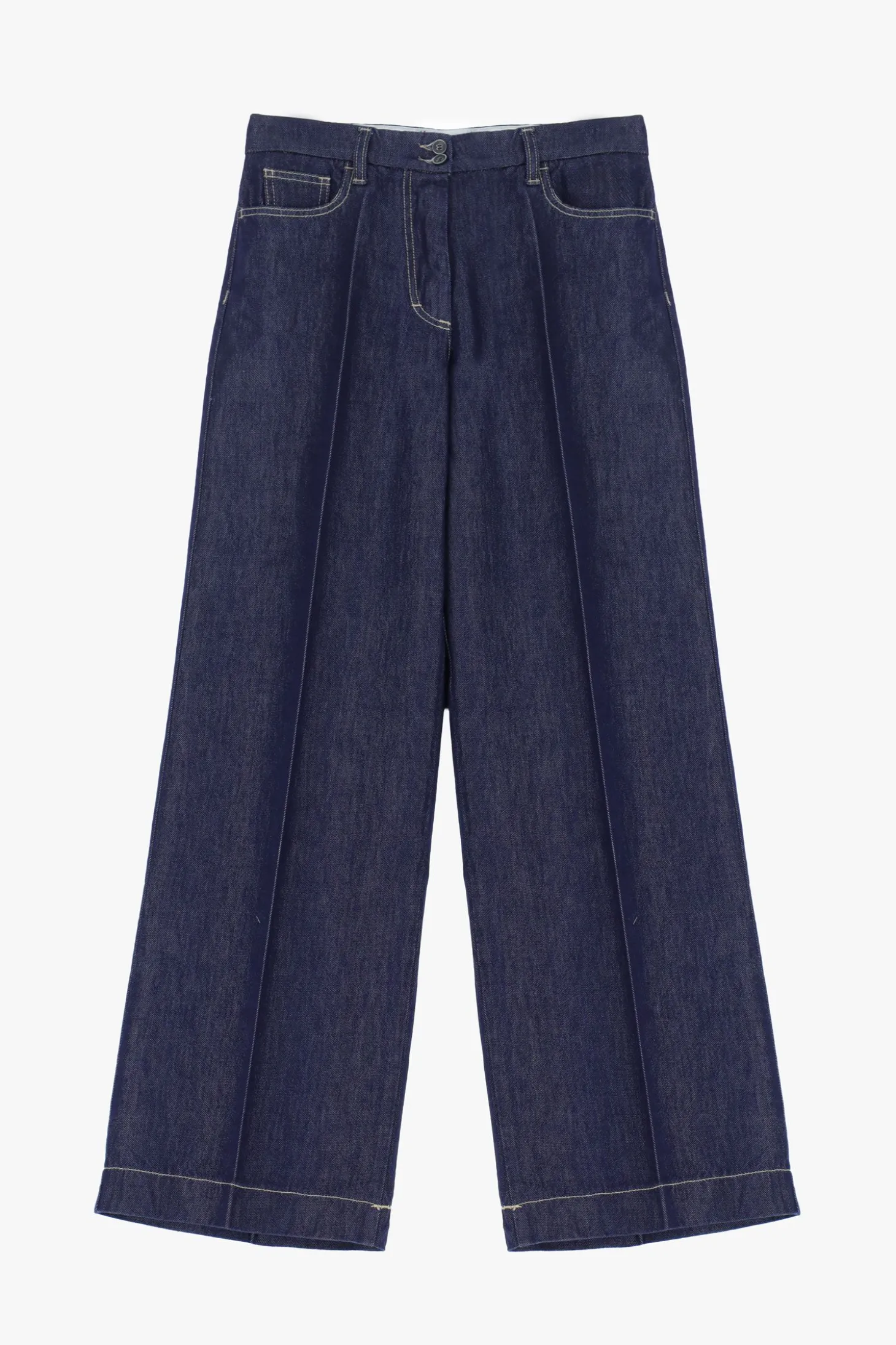 Jeans de pierna ancha y tiro alto