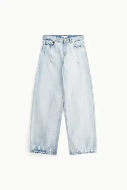 Jeans délavé a gamba larga vita alta