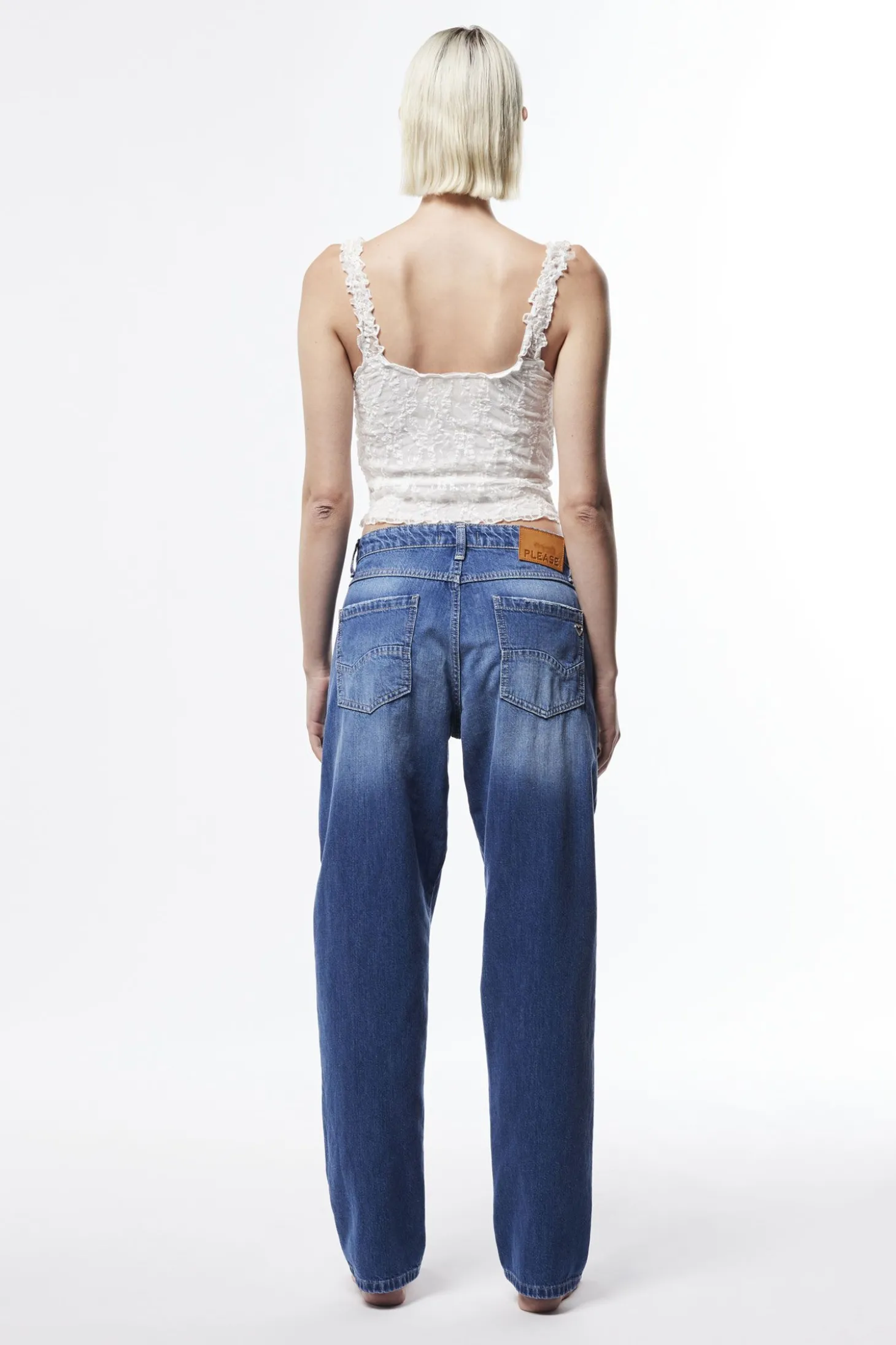 Jeans dritti con microrotture