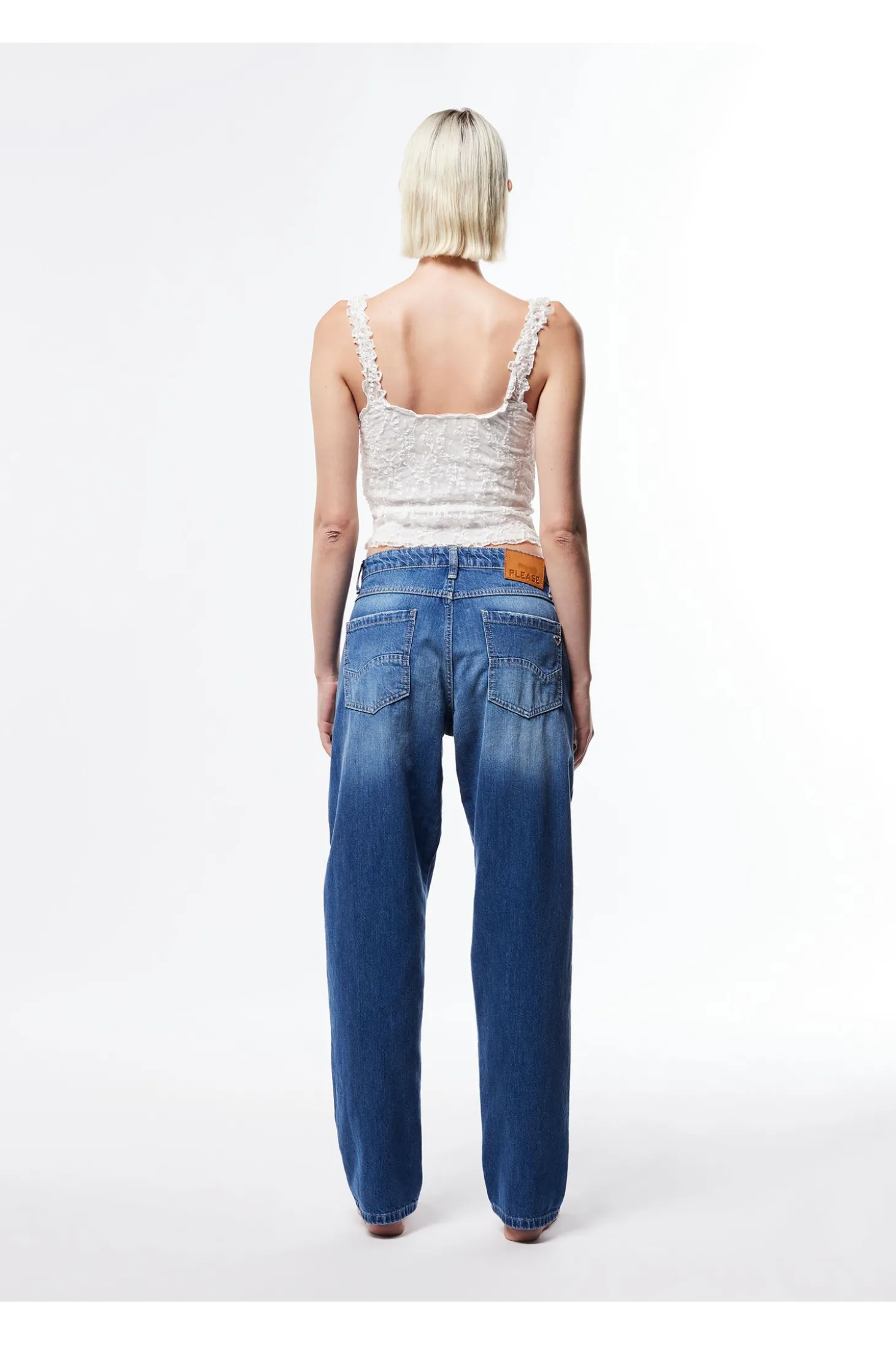 Jeans dritti con microrotture