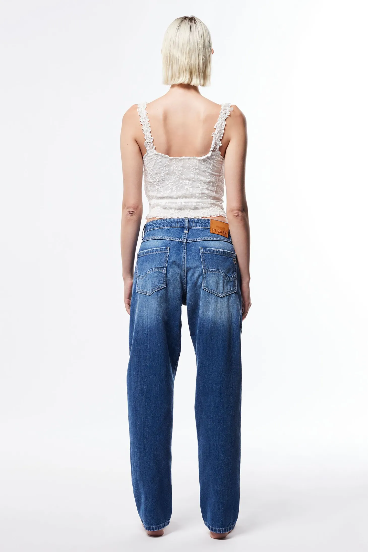 Jeans dritti con microrotture