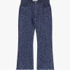 Jeans flare con paillettes e vita media