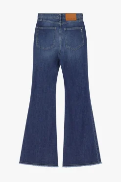 Jeans flare con vita alta e tasche