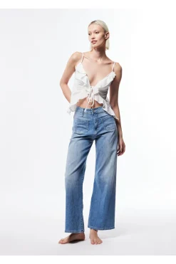 Jeans flare con vita media e tasche