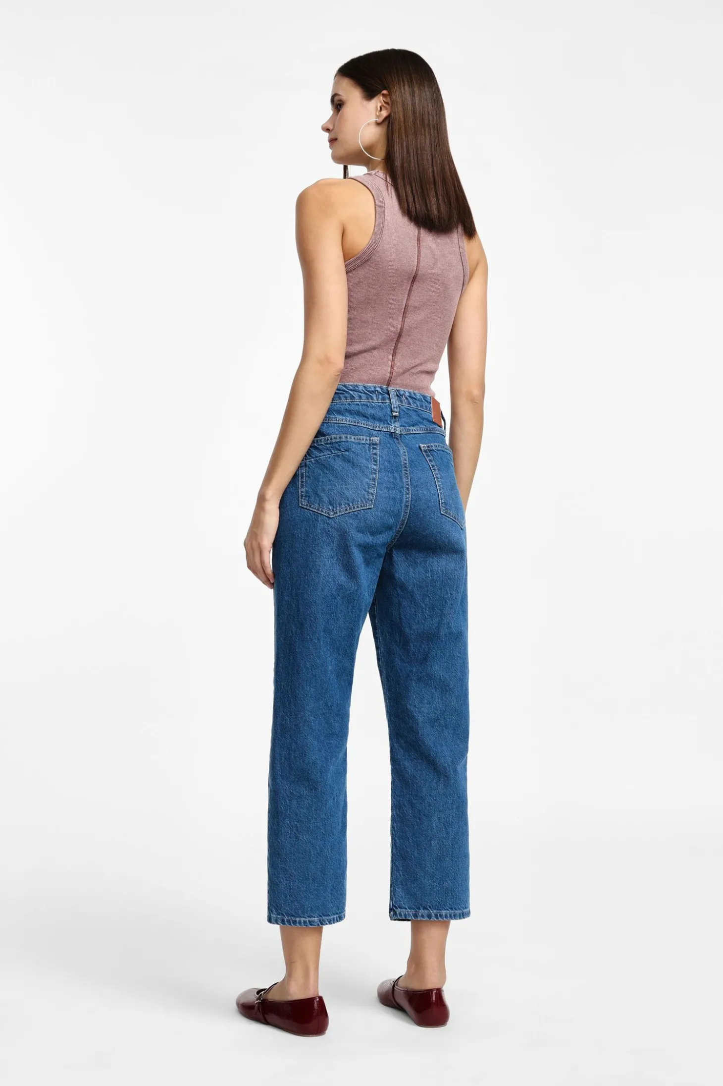 Jeans pierna recta tiro alto