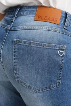 Jeans slim cropped con schiariture