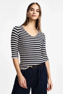 Jersey a rayas con cuello en v