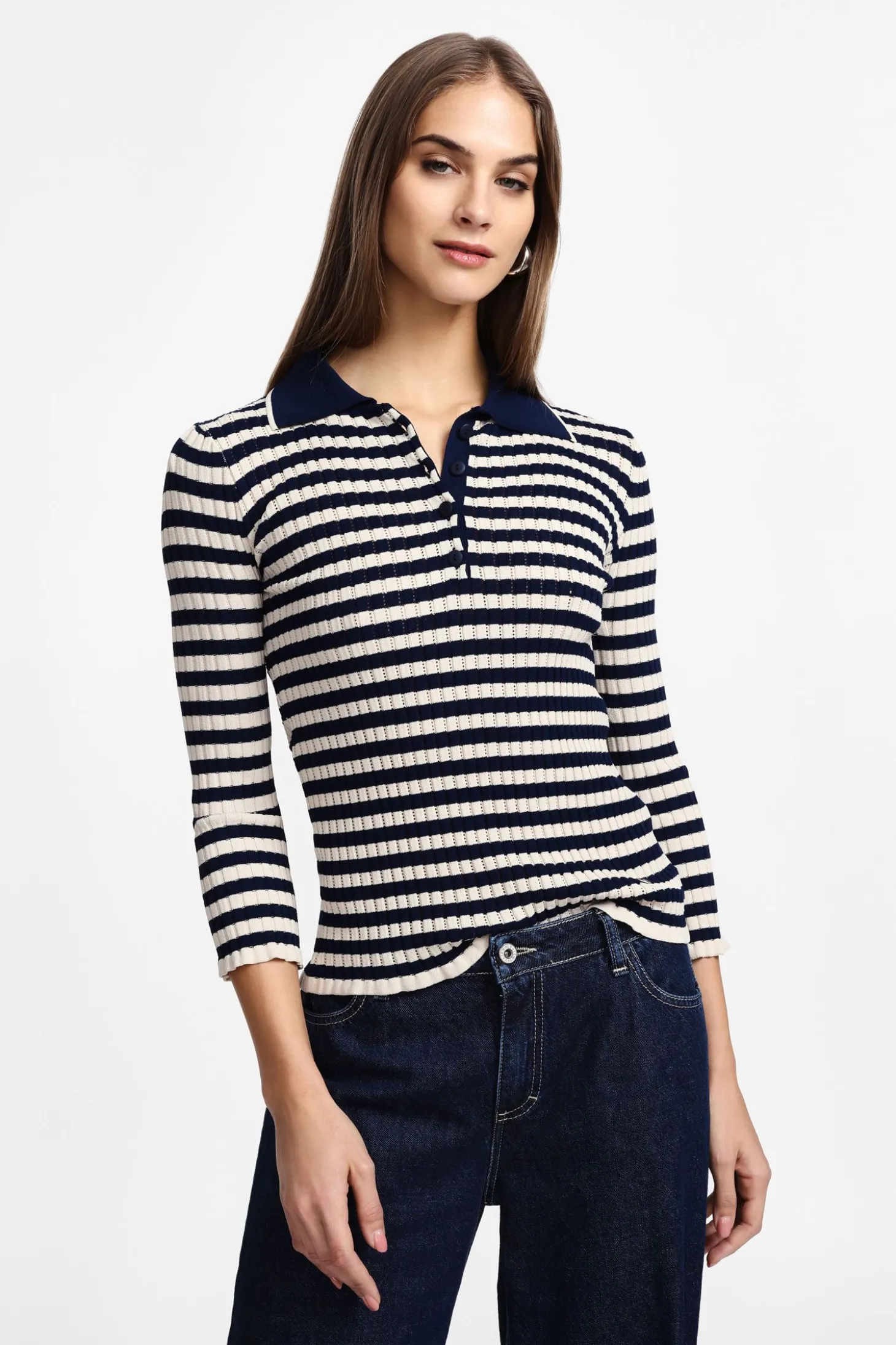 Jersey a rayas con cuello