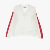 Jersey con cuello en v a rayas