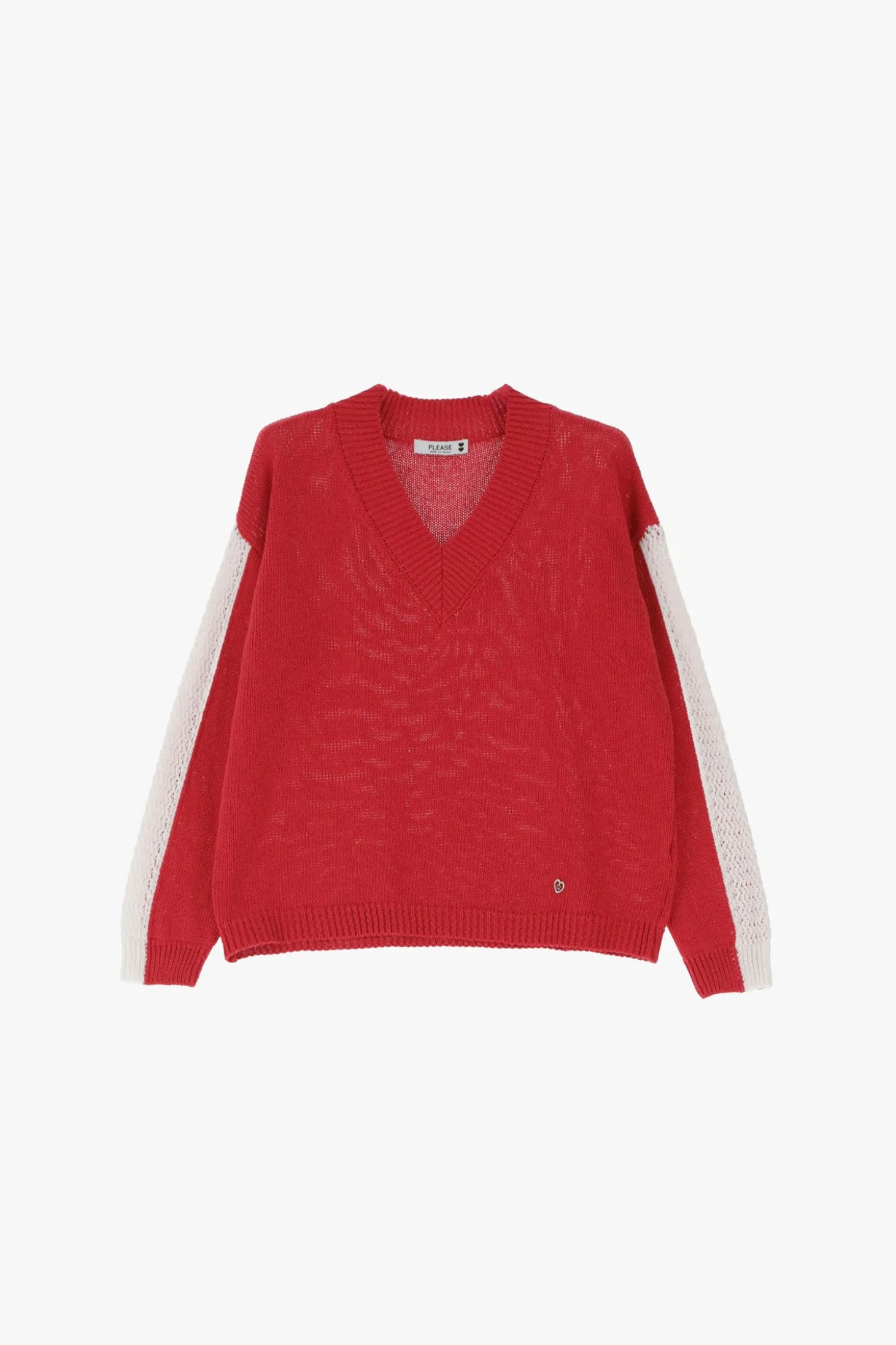 Jersey con cuello en v a rayas