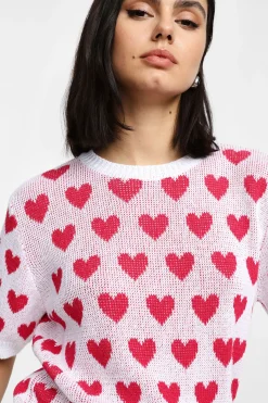 Jersey coraz贸n manga corta cuello redondo