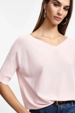 Jersey escote en v y mangas medias