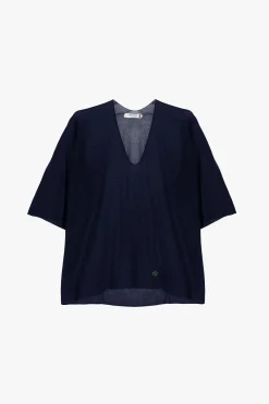 Jersey liso con escote de pico