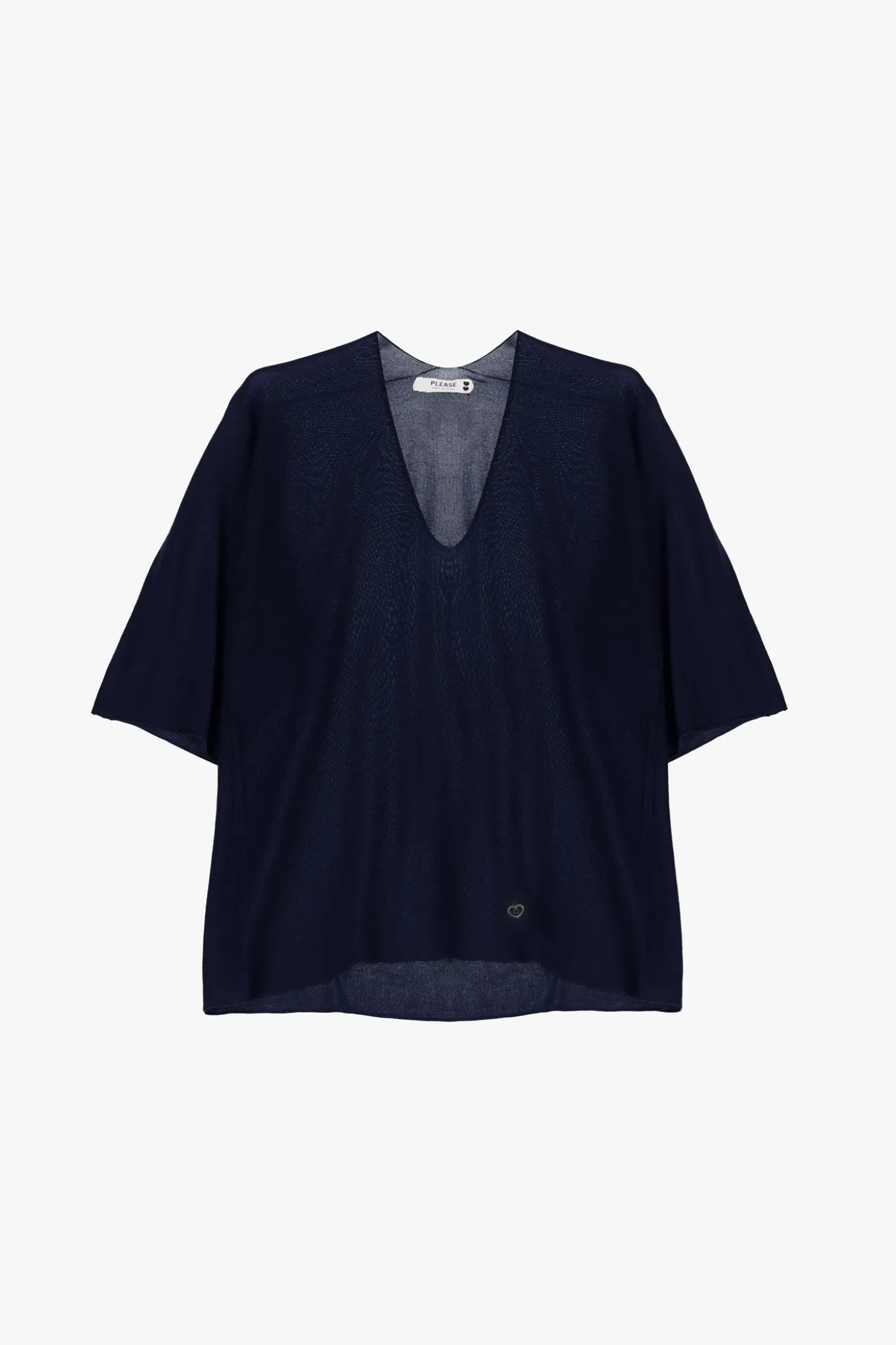 Jersey liso con escote de pico
