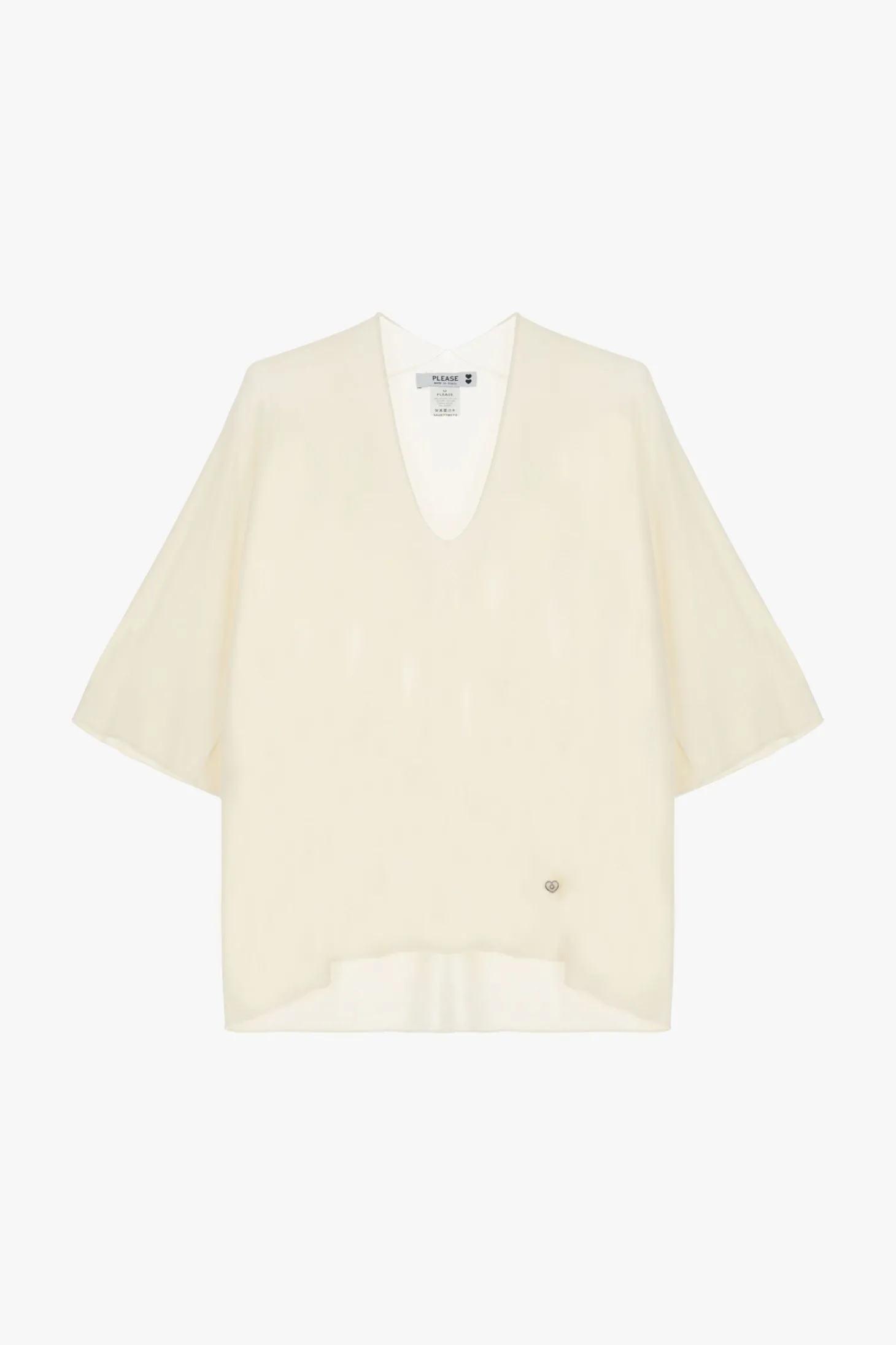 Jersey liso con escote de pico