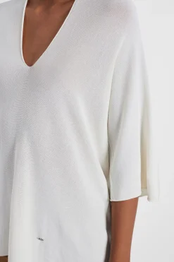 Jersey liso con escote de pico