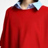 Jersey oversize liso con manga corta con vuelta