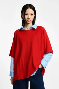Jersey oversize liso con manga corta con vuelta