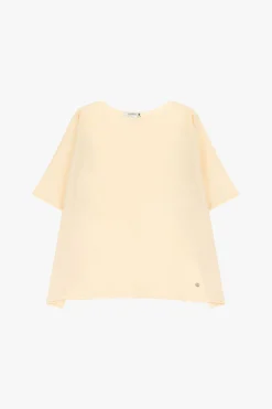 Jersey oversize liso con manga corta con vuelta